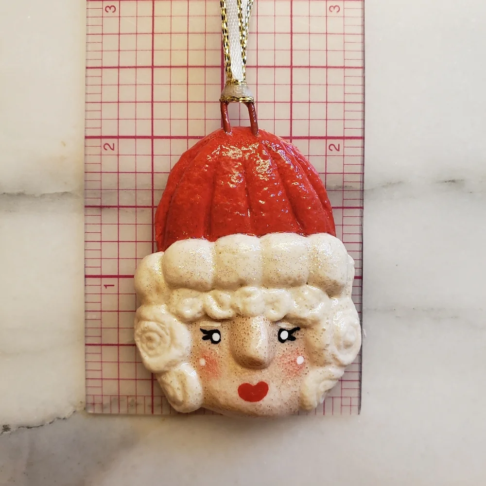 New Handmade Salt Dough Mrs. Claus Ornament